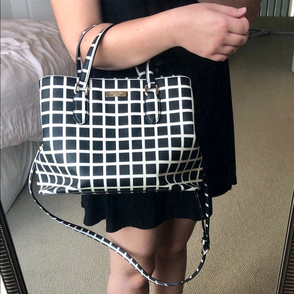 Black & White Grid Kate Spade Handbag